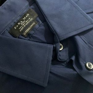 Slim fit Zara navy shirt small